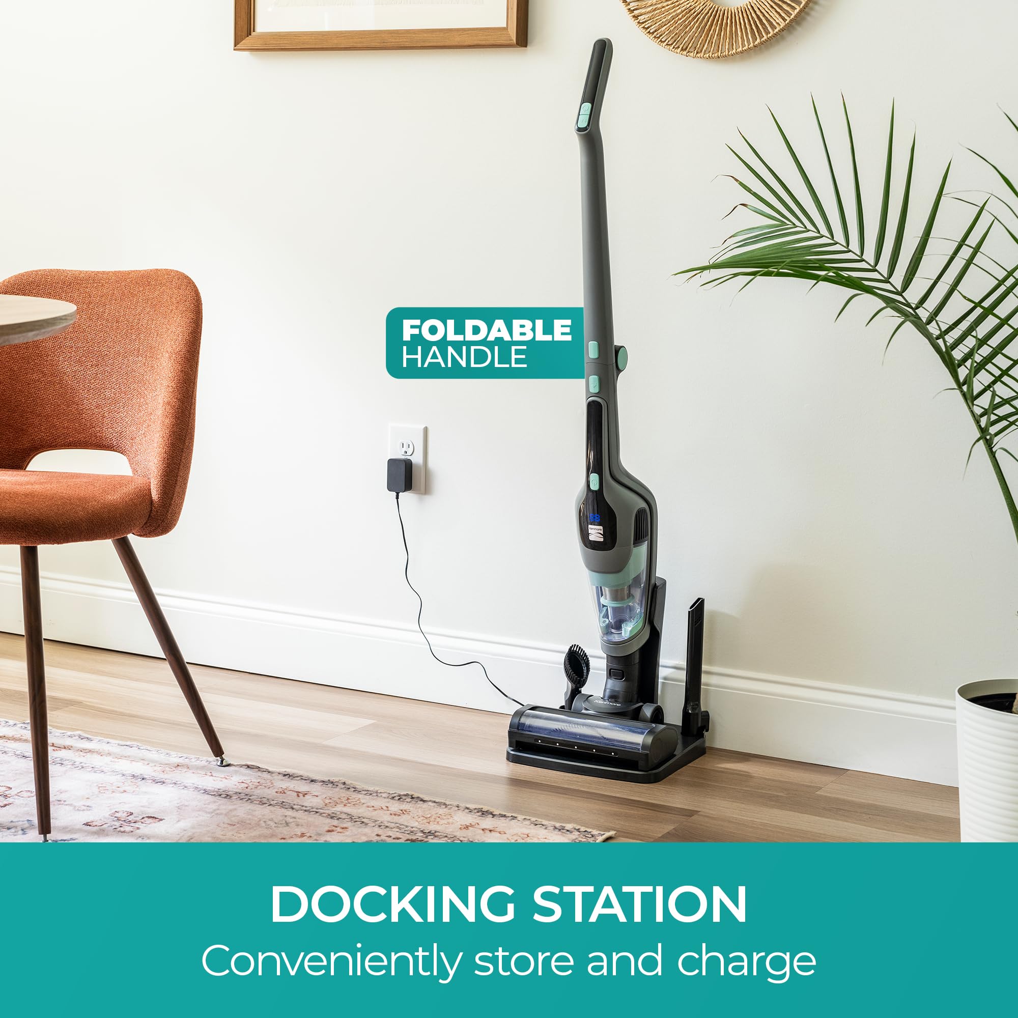 Kenmore 200 Series DS2010 Cordless Stick Vacuum Lightweight Cleaner 2-Speed Power Suction LED Headlight 2-in-1 Handheld for Hardwood Floor, Carpet & Pet Hair - Image 6