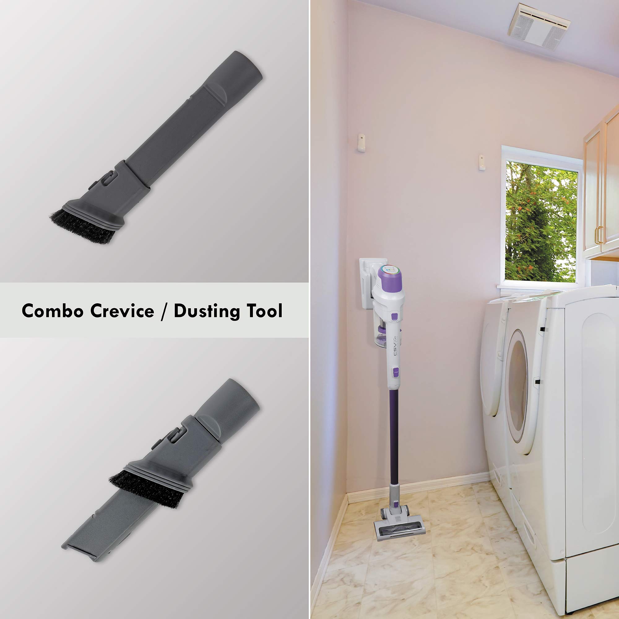 Kenmore 21.6V Lightweight 2-in-1 Vacuum, Hybrid, HEPA Filter, Lithium Ion Battery, 2-Speed Settings, Combo Tool Cordless Stick Vac, Purple - Image 7