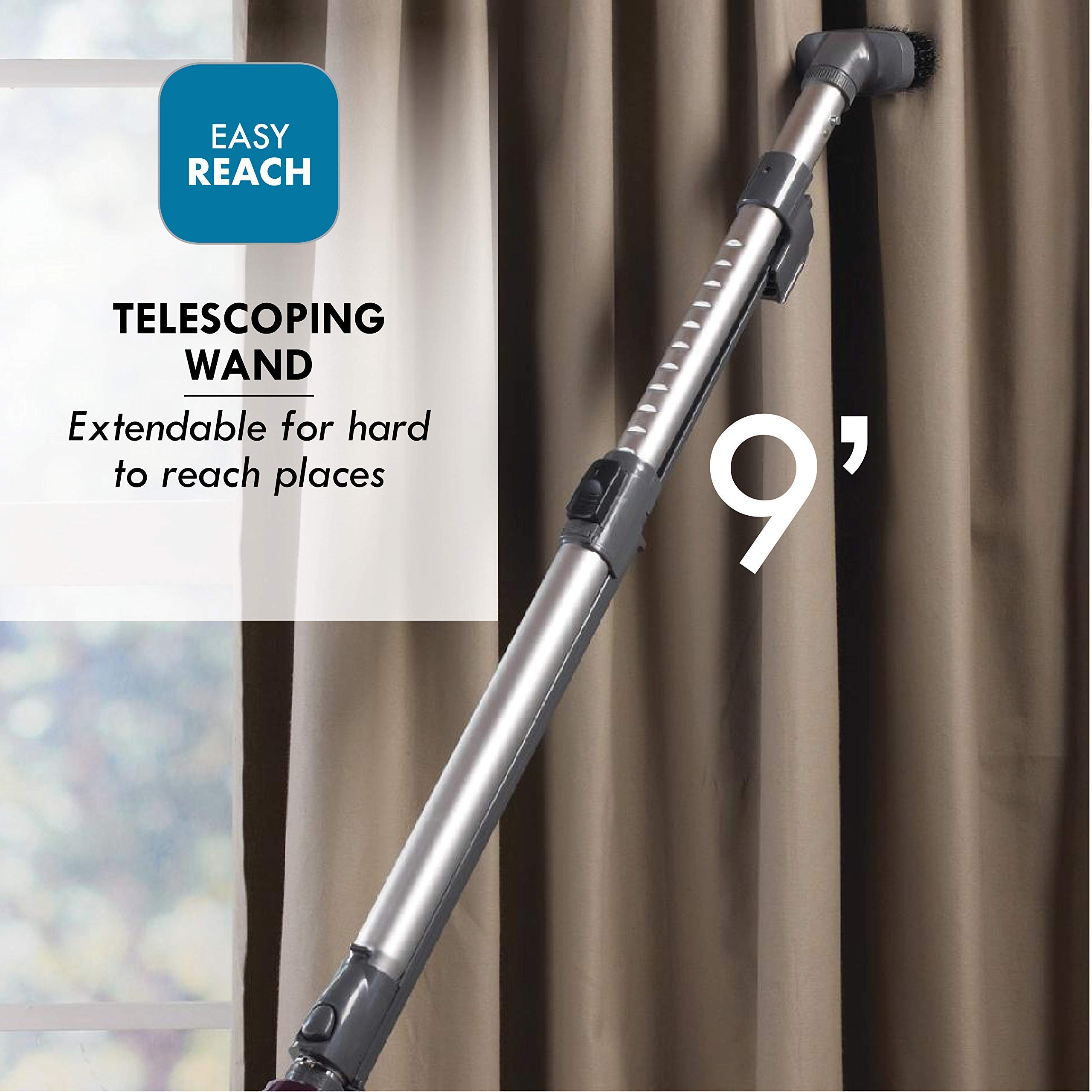 Kenmore 22614 Pet Friendly Lightweight Bagless Compact Canister Vacuum with Pet Powermate, HEPA, Extended Telescoping Wand, Retractable Cord and 2 Cleaning Tools-Purple - Image 7