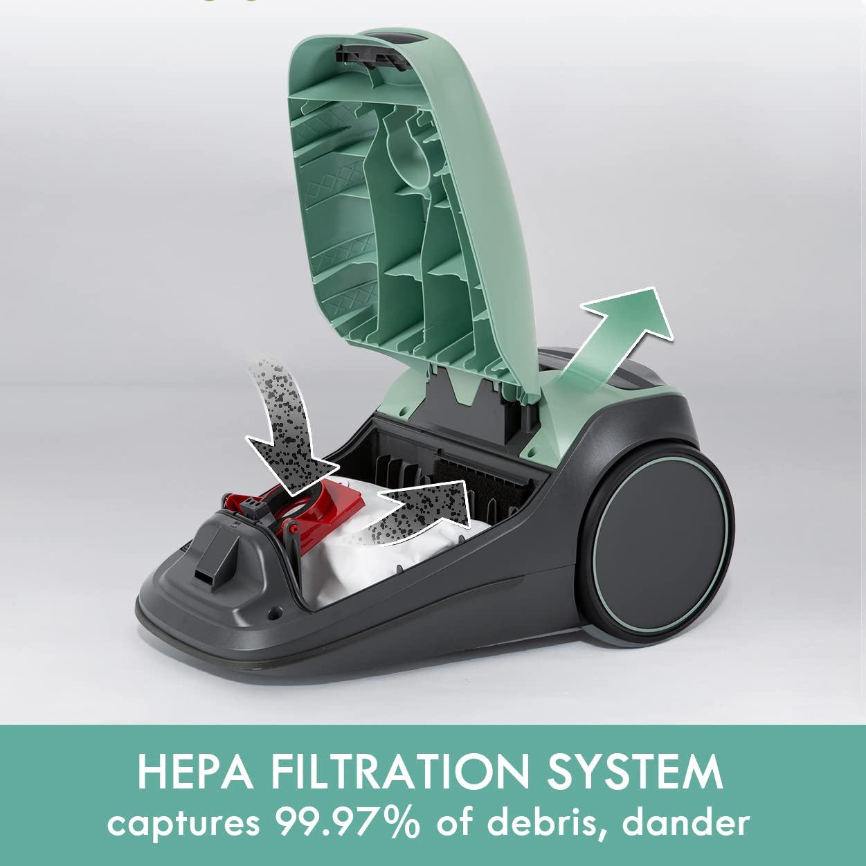 Kenmore BC2005 Pet Friendly Lightweight Bagged Canister Vacuum Cleaner with Extended Telescoping Wand, HEPA Filter, Retractable Cord, and 2 Cleaning Tools - Image 4