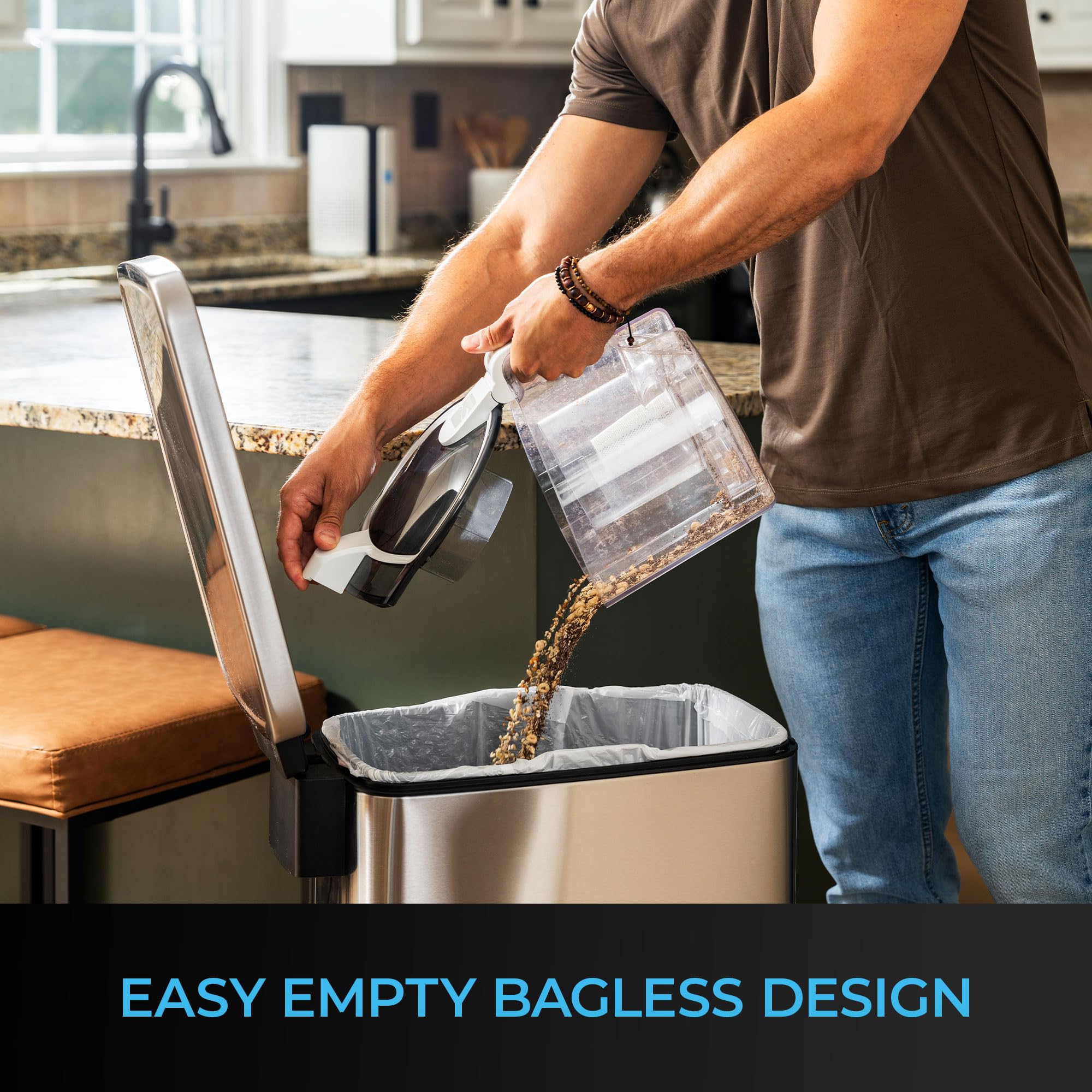 Kenmore DC5070 500 Series Bagless Canister Vacuum with Hair Eliminator Brushroll，2-Motor Cyclonic Technology, HEPA Filtration & 24' Auto Cord Rewind for Pet, Carpets, Hard Floors, Stairs, White - Image 7