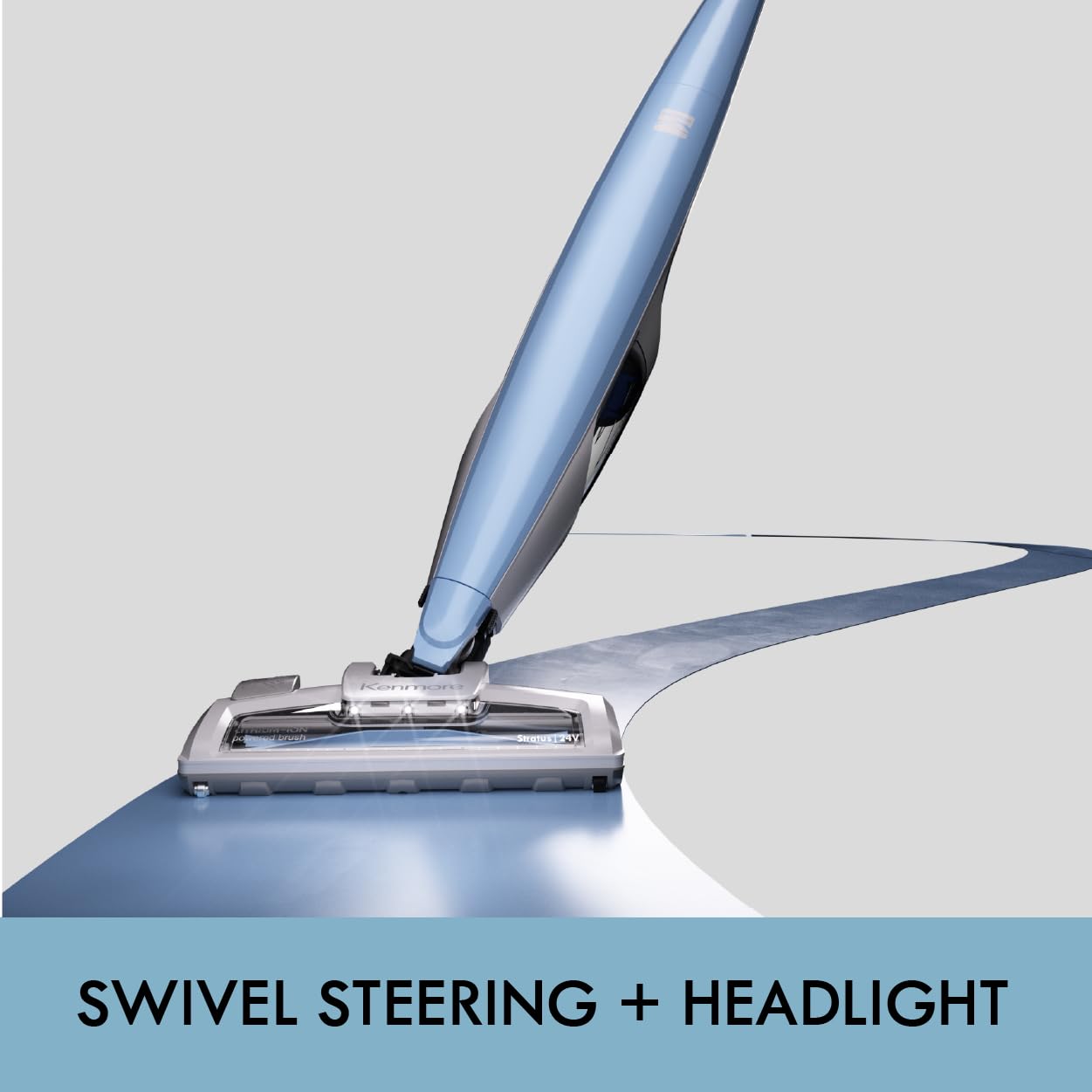 Kenmore DS1020 16V Cordless Stick Vacuum Lightweight 2-in-1 Handheld, LED Headlight with 2-Speed Power Control for Hardwood Floor, Carpet & Pet Hair, 16 Volts, Gray-Blue - Image 5