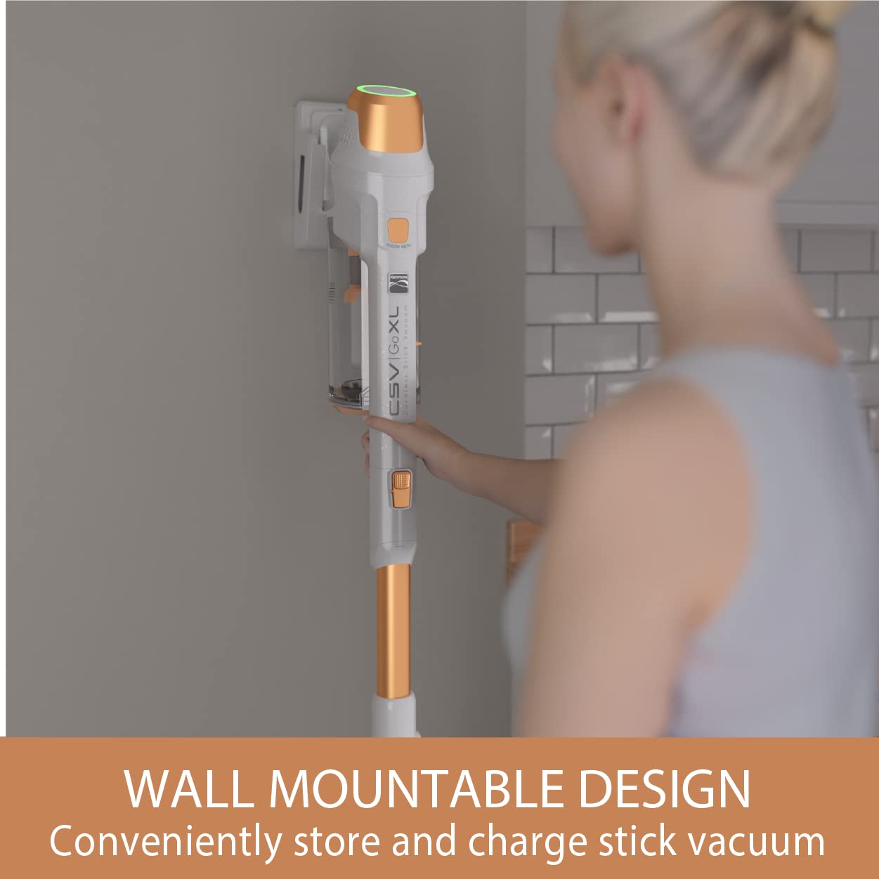 Kenmore DS4030 21.6V Cordless Stick Vacuum with EasyReach Wand, Lightweight Cleaner with 2-Speed Power Control, LED Headlight, Converts to Handheld for Hardwood Floors, Carpet & Pet Hair, Orange - Image 7