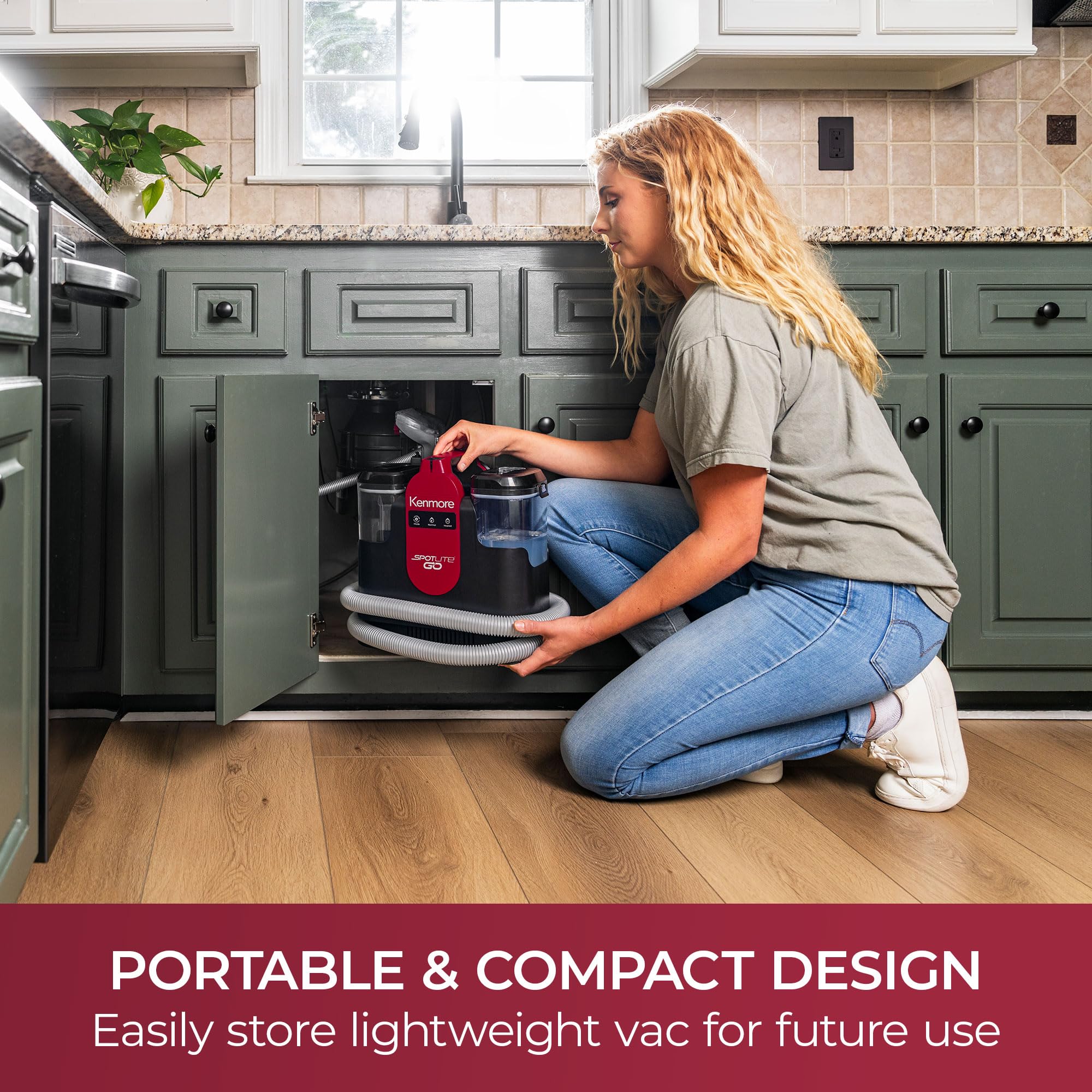 Kenmore KW1050 SpotLite™ Go Portable Heated Carpet & Upholstery Spot Cleaner, 16Kpa Power Suction with Versatile Tools for Pets, Area Rugs and Couches - Image 6