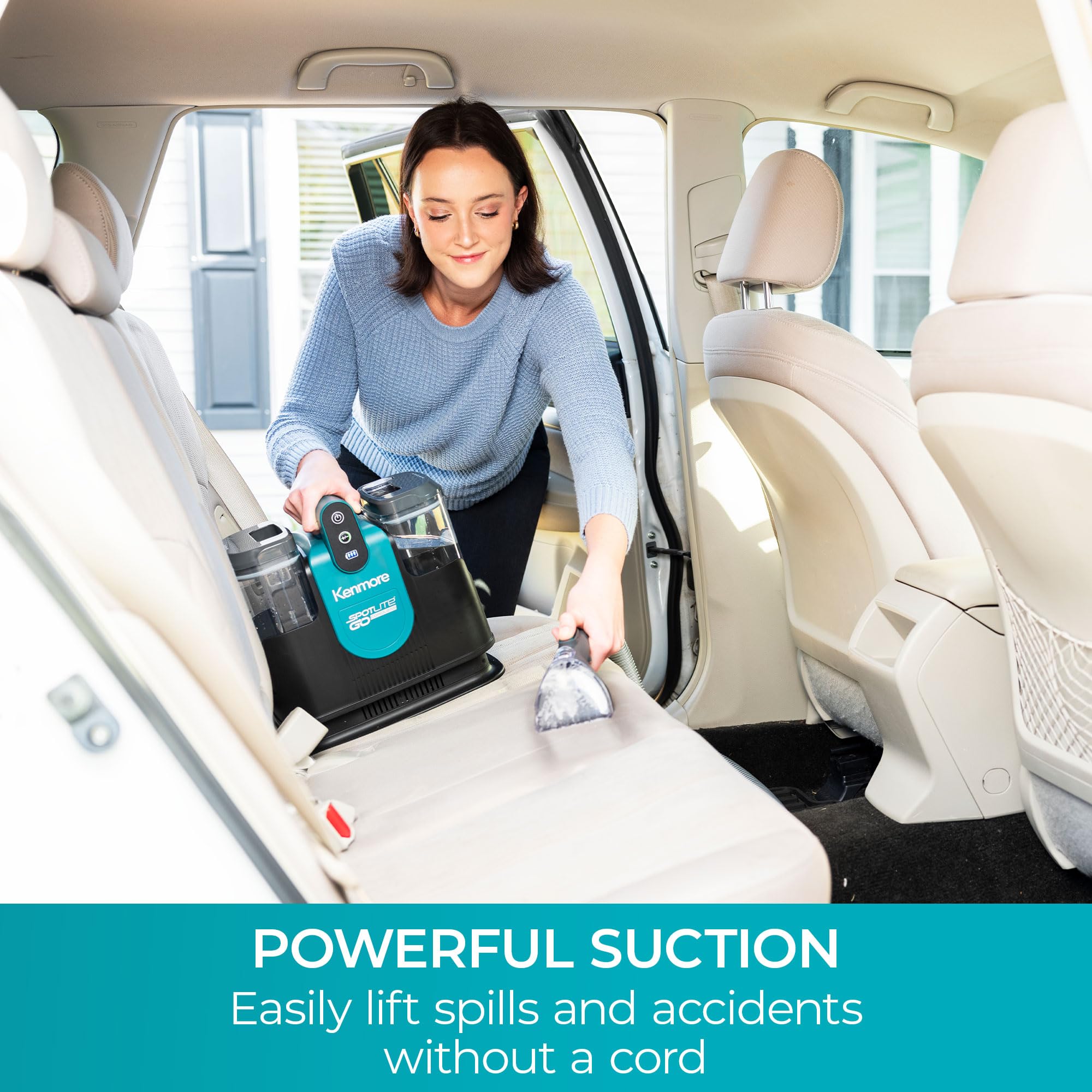 Kenmore KW1090 SpotLite Go 24V Cordless Brushless Portable Carpet Spot Cleaner, 16Kpa Power Suction, 55Mins Runtime with Hose Cleaning Tool for Pets, Area Rugs & Couches - Image 3