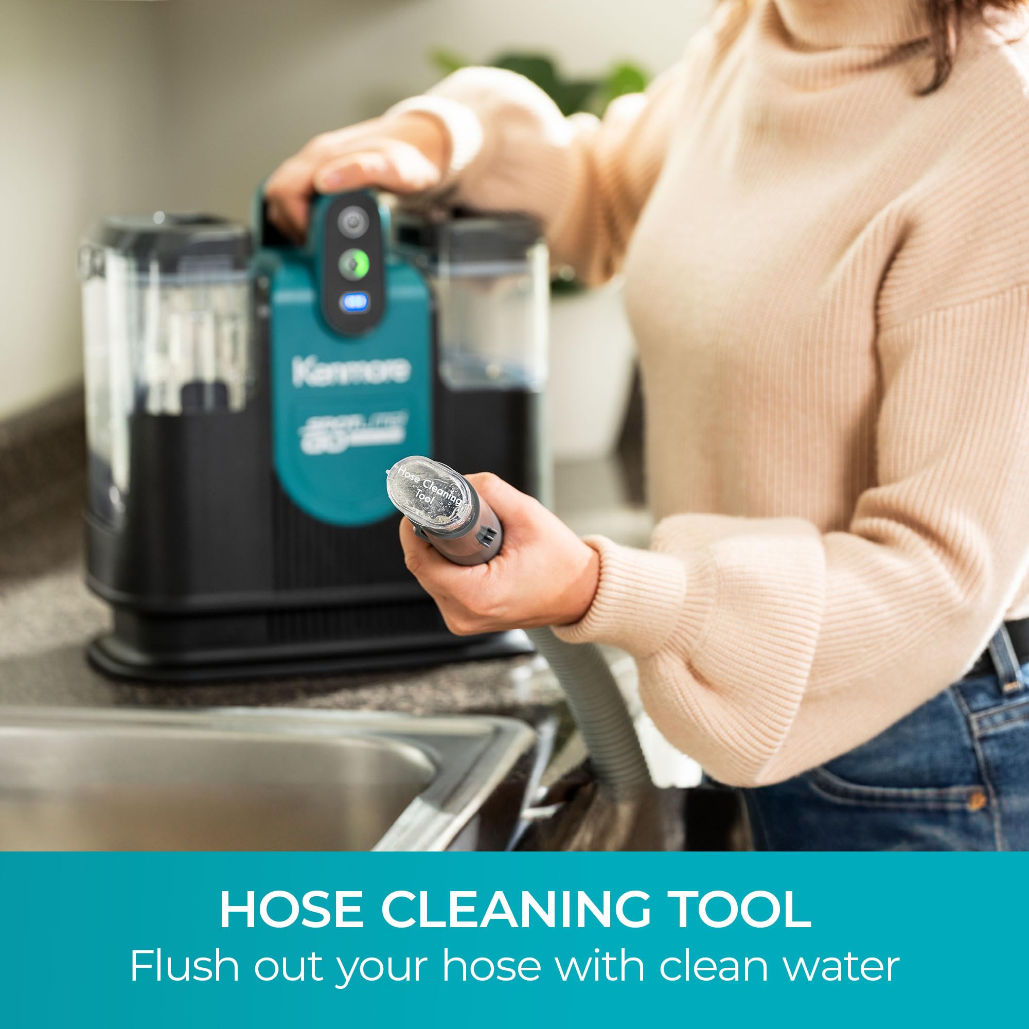 Kenmore KW1090 SpotLite Go 24V Cordless Brushless Portable Carpet Spot Cleaner, 16Kpa Power Suction, 55Mins Runtime with Hose Cleaning Tool for Pets, Area Rugs & Couches - Image 5