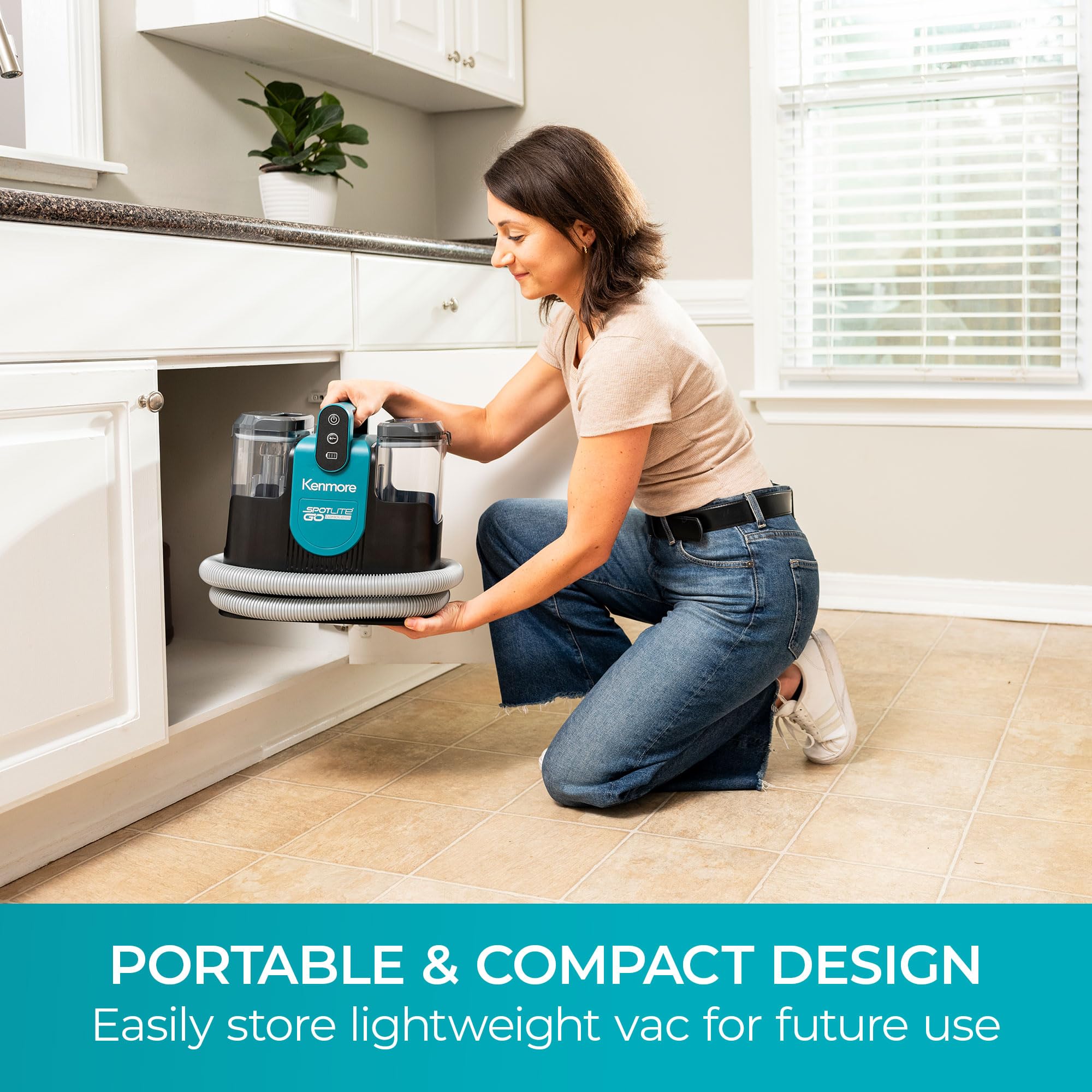 Kenmore KW1090 SpotLite Go 24V Cordless Brushless Portable Carpet Spot Cleaner, 16Kpa Power Suction, 55Mins Runtime with Hose Cleaning Tool for Pets, Area Rugs & Couches - Image 6