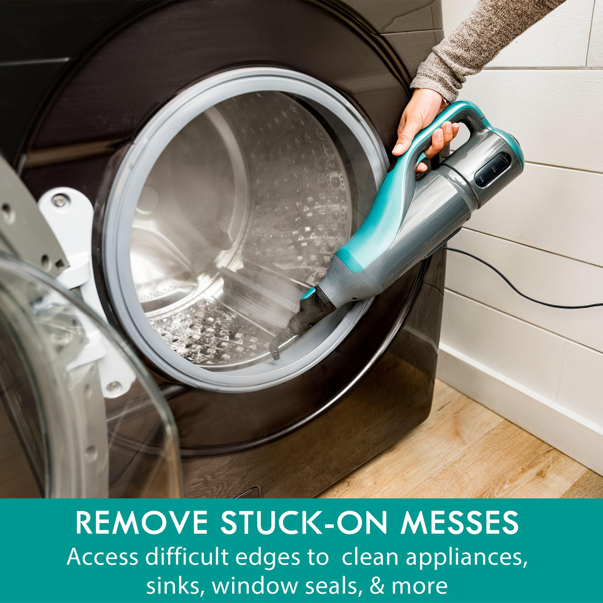 Kenmore SM2050 2-in-1 Steam Mop Hard Floor Cleaner with 2 Modes & 2pcs Washable Pads for Carpets, Rugs and Upholstery, Green - Image 5
