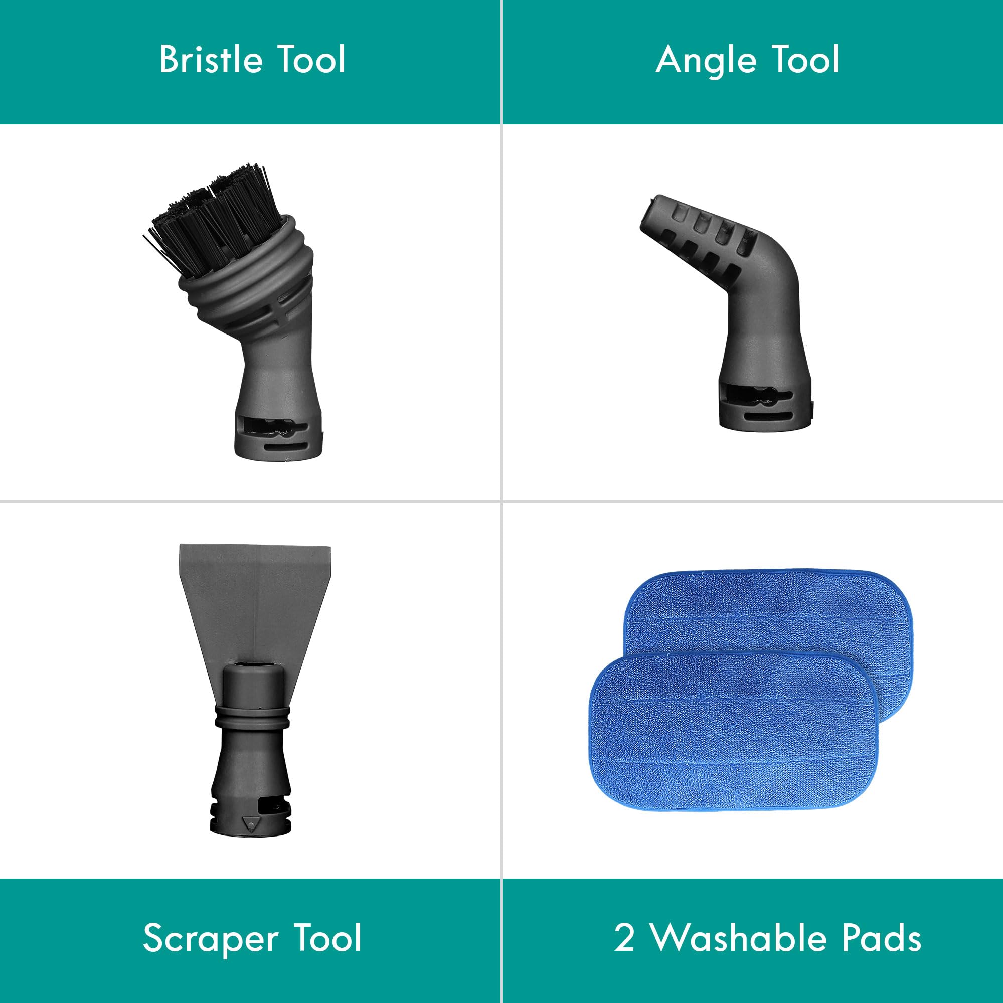 Kenmore SM2050 2-in-1 Steam Mop Hard Floor Cleaner with 2 Modes & 2pcs Washable Pads for Carpets, Rugs and Upholstery, Green - Image 6